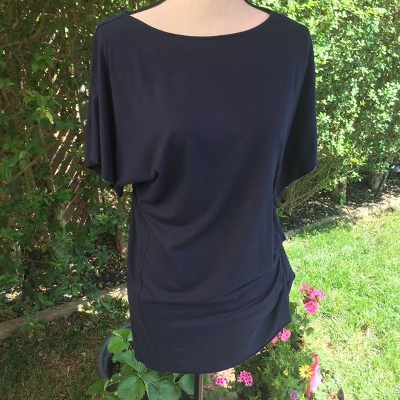 gender bias navy side ruching top, S - Picture 2 of 9